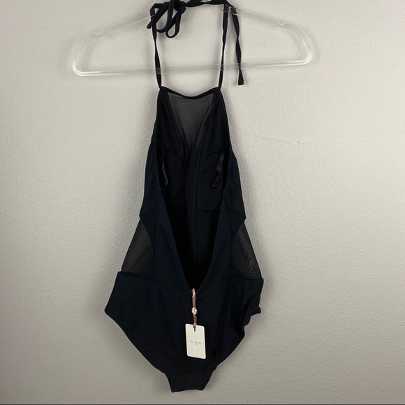 Ted Baker • Mech Mesh Black One Piece Swimsuit - Picture 7 of 11